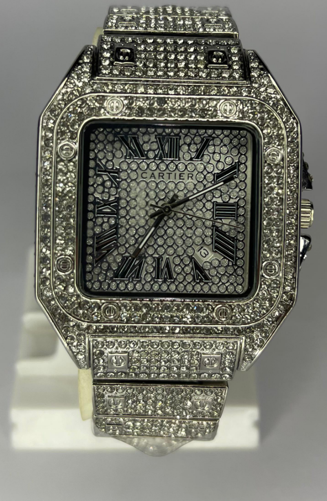 CARTIER ICEDOUT SILVER WATCH