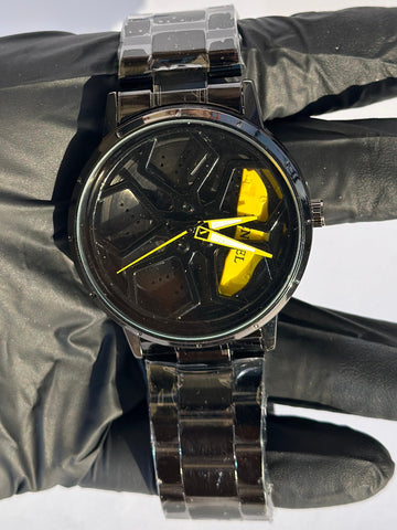 SPINNING LUXURY WATCH YELLOW DIAL